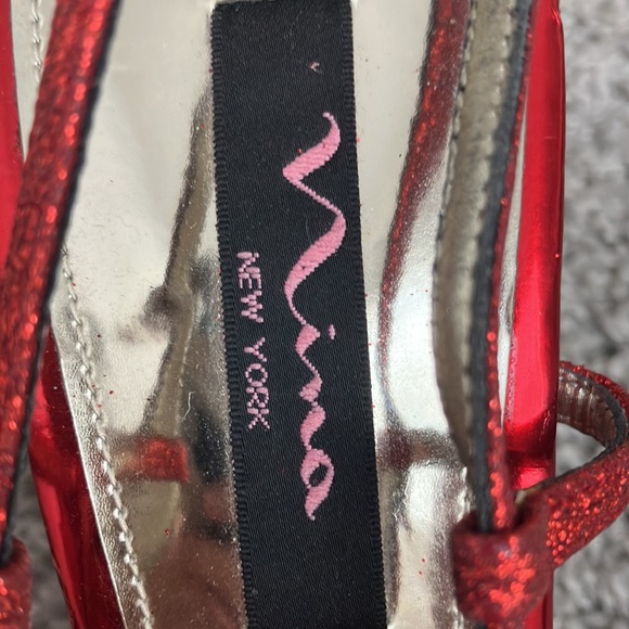 Like new red sparkly high heels. - Picture 2 of 3